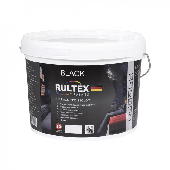 Краска Black RAL чёрная 9005 RULTEX 10 кг