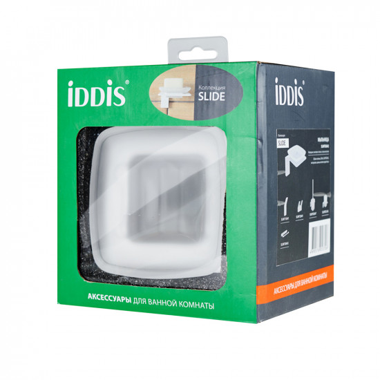 Мыльница для ванной Iddis Slide с держателем стекло матовая/сталь белый (SLIWTG0i42)