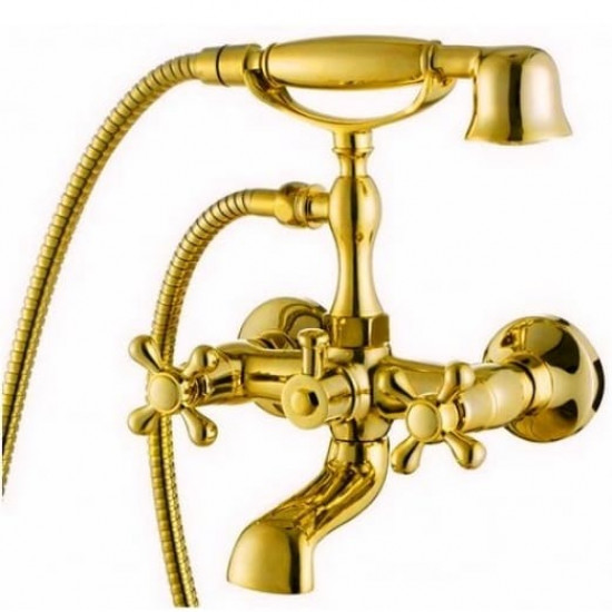 Смеситель для ванны с двумя рукоятками KAISER Carlson Style 44222-3 Gold