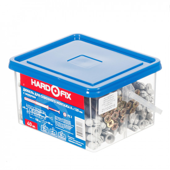 Дюбель Hard-Fix PNDS 8x120 мм нейлон для сквозного монтажа с шурупом (40 шт.)