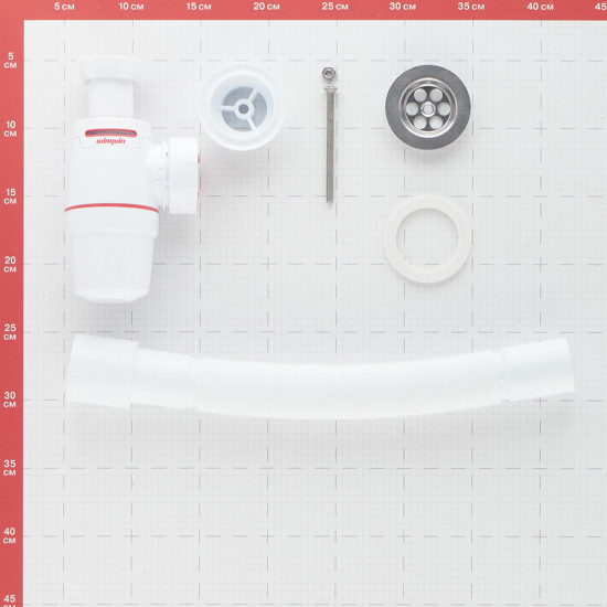 Сифон для раковины WIRQUIN Neo Air System 30987079 1 1/4"х40 мм система воздушный клапан с выпуском D 63 мм и гибким соединением 40/50
