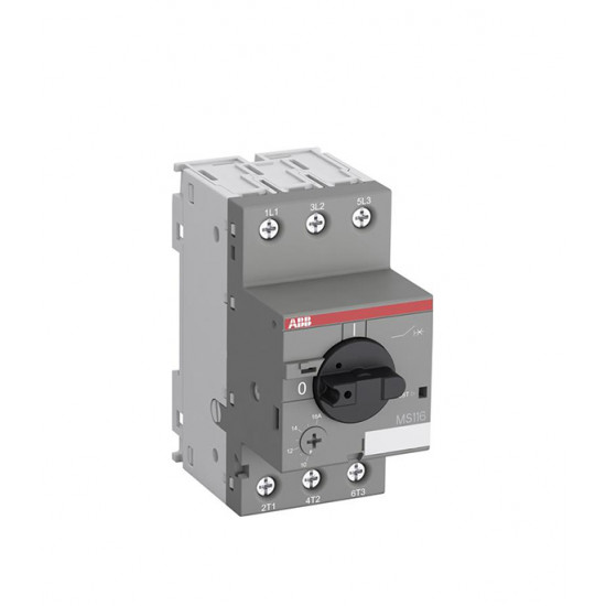 Автоматический выключатель защиты двигателя ABB MS116-0.63 (1SAM250000R1004) 3P 0,63А 50 кА 690 В на DIN-рейку/монтажную плату