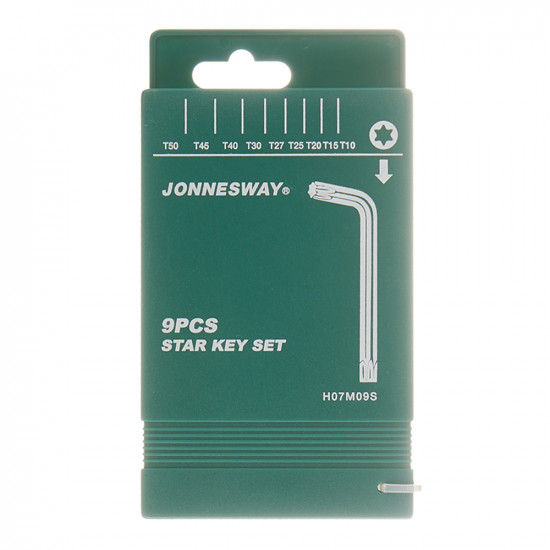 Набор имбусовых ключей Jonnesway Torx 10-50 мм (H07M09S) (9 шт.)