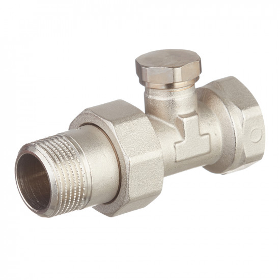 Клапан (вентиль) запорный прямой VALTEC (VT.020.N.05) 3/4 НР(ш) х 3/4 ВР(г) для радиатора