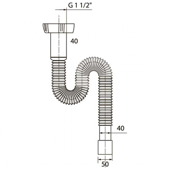 Сифон для мойки WIRQUIN 30717995 1 1/2"х40/50 без выпуска L 1200 мм
