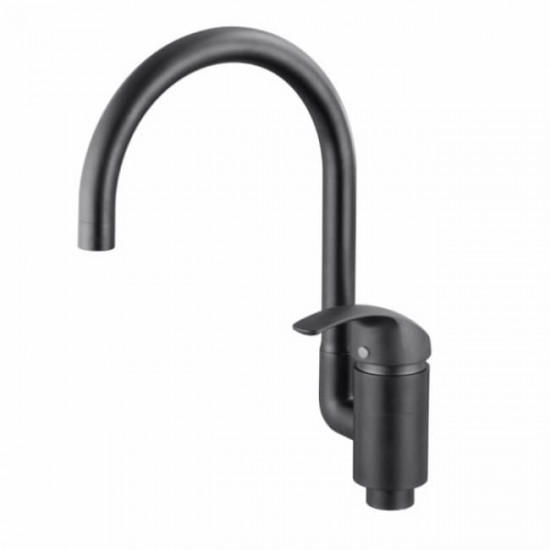 Смеситель для мойки кухни однорычажный KAISER Nova ф40 боковой Black Mat