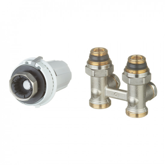 Узел нижнего подключения прямой Danfoss (013G2239) H-образный 1/2 НР(ш) х 3/4 EK для радиатора с термоголовкой