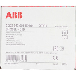Автоматический выключатель ABB SH203L (2CDS243001R0104) 3P 10А тип C 4,5 кА 400 В на DIN-рейку