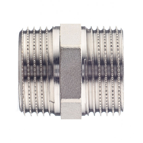 Ниппель Stout (SFT-0004-003434) 3/4 НР(ш) х 3/4 НР(ш) латунный