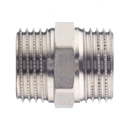 Ниппель Stout (SFT-0004-001212) 1/2 НР(ш) х 1/2 НР(ш) латунный