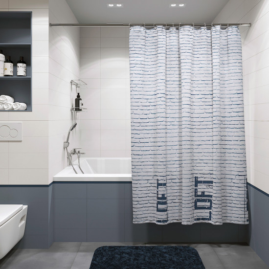 Штора для ванной Fora Loft 1800х1800 мм полиэстер серая (FOR-LT097)