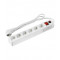 Сетевой фильтр UNIVersal (967U-3001) с заземлением 1,8 м 10 А 230 В 2,2 кВт 6 розеток ПВС 3х0,75 мм2 IP20 с выключателем и защитными шторками белый