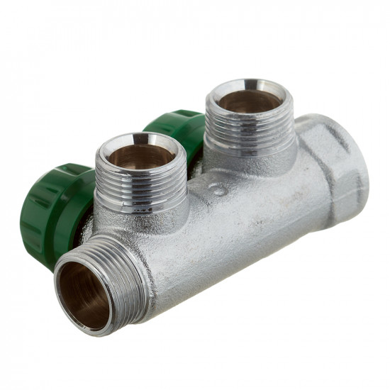 Коллектор Stout (SMB-6850-343402) 3/4 ВР(г) х 2 выхода 3/4(ЕК) х 3/4 НР(ш) регулирующий