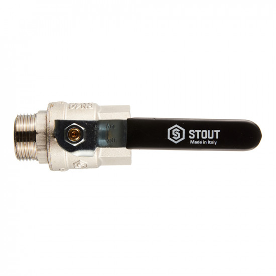 Кран шаровой латунный Stout (SVB-0003-000025) 1 ВР(г) х 1 НР(ш) ручка прямой