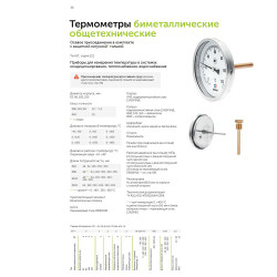 Термометр РОСМА (2544) 1/2 НР(ш) аксиальный d100 мм 120 °С шток 46х6 мм