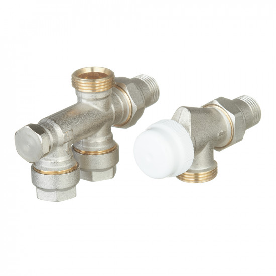 Узел регулирующий угловой VALTEC (VT.225K.N.E04100) 1/2 НР(ш) х 3/4 EK для радиатора с боковым подключением для двухтрубных систем