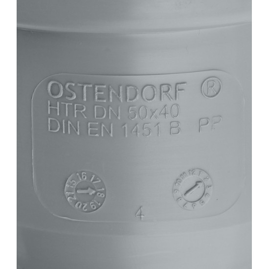 Муфта Ostendorf d50х40 мм пластиковая переходная для внутренней канализации