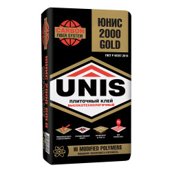 Клей для плитки Unis 2000 Gold серый (класс С0) 23 кг