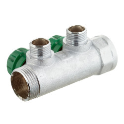 Коллектор Stout (SMB-6850-011202) 1 ВР(г) х 2 выхода 1/2 НР(ш) х 1 НР(ш) регулирующий
