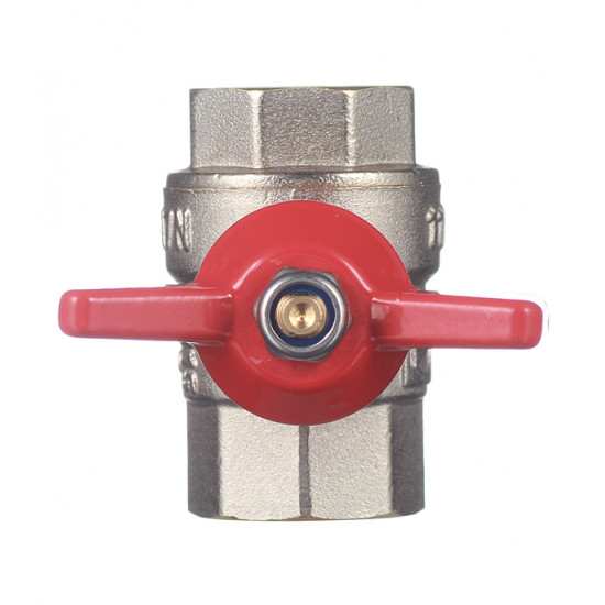 Кран шаровой латунный VALTEC Base (VT.217.N.04) 1/2 ВР(г) х 1/2 ВР(г) бабочка прямой