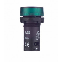 Лампа сигнальная ABB 230BCL-523G (1SFA619403R5232) 220 В 1 А тип AC на дверцу щита зеленая
