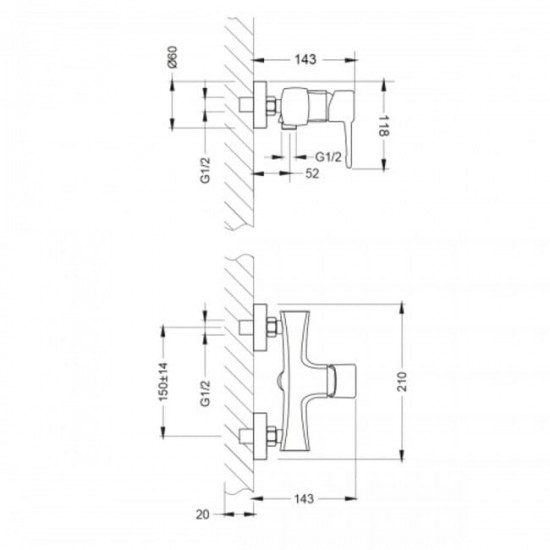 Смеситель для душа Lemark Evitta LM0503C