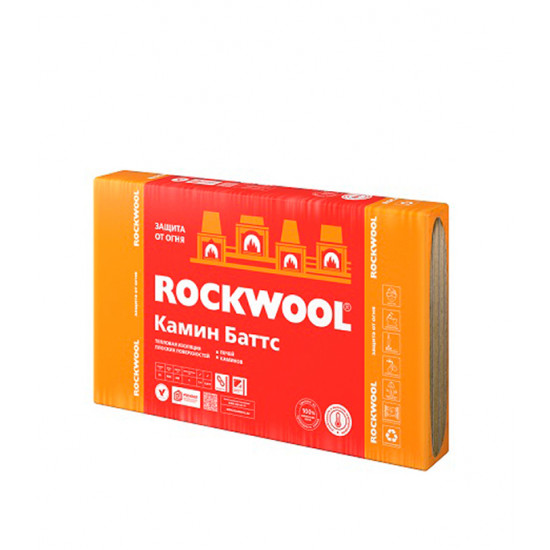 Утеплитель отражающий Rockwool Камин Баттс 30х600х1000 мм 2.4 кв.м
