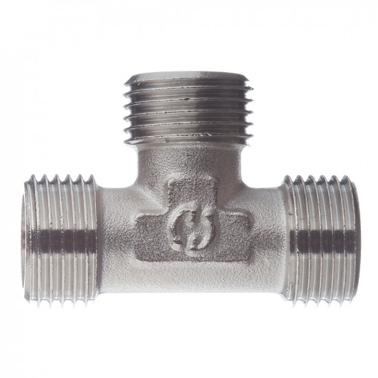 Тройник Stout (SFT-0018-121212) 1/2 НР(ш) х 1/2 НР(ш) х 1/2 НР(ш) латунный