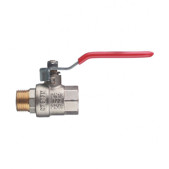 Кран шаровой латунный VALTEC Base (VT.215.N.04) 1/2 ВР(г) х 1/2 НР(ш) ручка прямой