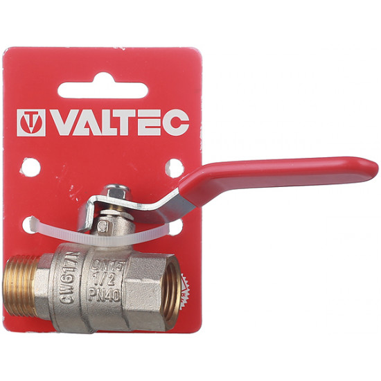 Кран шаровой латунный VALTEC Base (VT.215.N.04) 1/2 ВР(г) х 1/2 НР(ш) ручка прямой