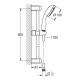 Душевой комплект GROHE Tempesta New 27853001 со стойкой 600 мм душевой лейкой D100 мм 1F и шлангом 1750 мм