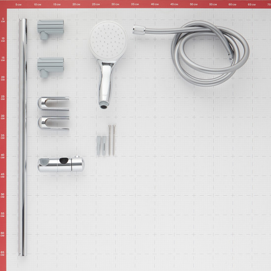 Душевой комплект GROHE Tempesta New 27853001 со стойкой 600 мм душевой лейкой D100 мм 1F и шлангом 1750 мм