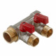 Коллектор Stout (SMB 6200 341202) 3/4 ВР(г) х 2 выхода 1/2 НР(ш) х 3/4 НР(ш) с шаровыми кранами