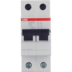 Автоматический выключатель ABB SH202L (2CDS242001R0104) 2P 10А тип C 4,5 кА 400 В на DIN-рейку