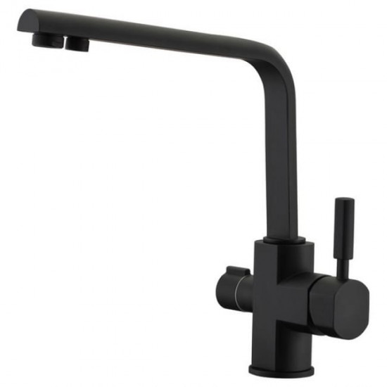 Смеситель для кухонной мойки под фильтр однорычажный  боковой  Kaiser Decor 40144-2 Black Marble