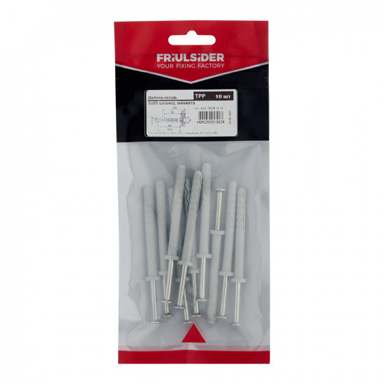 Дюбель-гвоздь Friulsider TPP 6x60 мм цилиндрическая манжета нейлон (10 шт.)