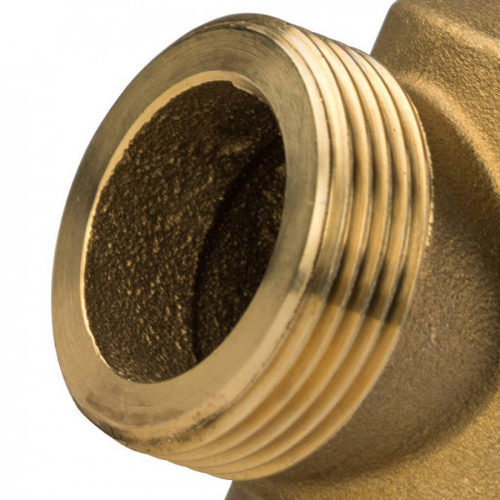 Клапан термостатический Stout (SVM-0030-325504) 1 1/4 НР(ш) х 1 1/4 НР(ш) х 1 1/4 НР(ш) для твердотопливных котлов 55 °С