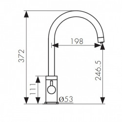 Смеситель для мойки кухни под фильтр R-излив 26744-9 KAISER Merkur боковой  ?35 Black-Mat