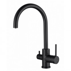Смеситель для мойки кухни под фильтр R-излив 26744-9 KAISER Merkur боковой  ?35 Black-Mat