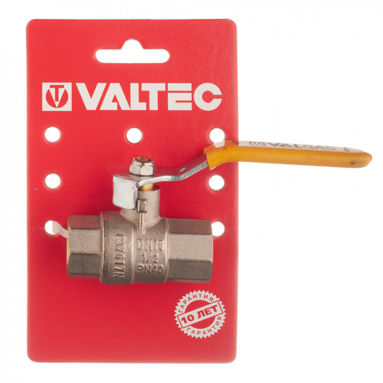 Кран шаровой газовый VALTEC (VT.271.N.04) 1/2 ВР(г) х 1/2 ВР(г) ручка