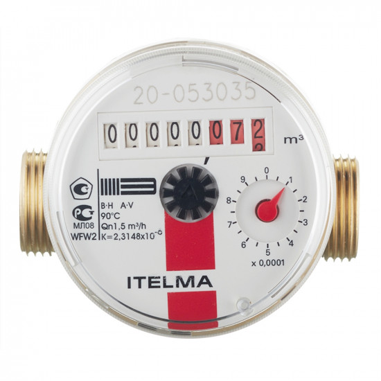 Счетчик для горячей воды Itelma WFW20 DN15 80 мм без сгонов