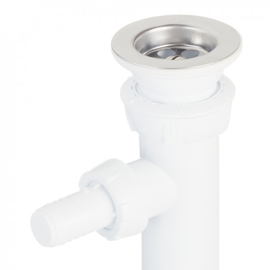 Сифон для раковины WIRQUIN 30718052 1 1/4"х40 мм с выпуском D 63 мм отводом для ст.м и гибким со