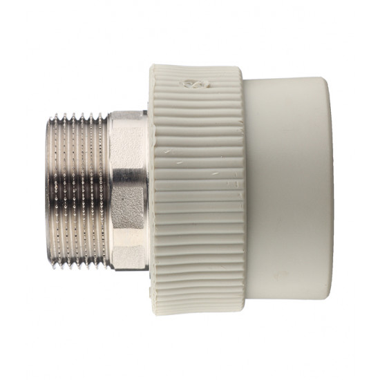 Муфта полипропиленовая FV-PLAST (215040) 40 х 1 1/4 НР(ш) серая