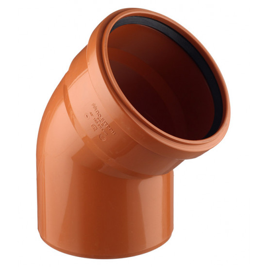 Отвод Pro Aqua Terra d160 мм 45° пластиковый для наружной канализации