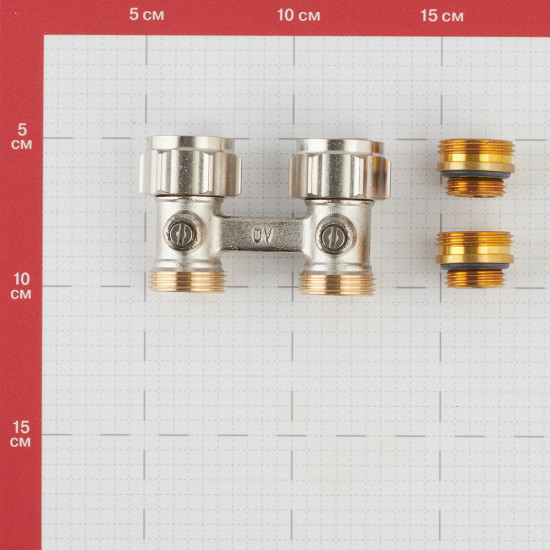Узел нижнего подключения прямой Oventrop Multiflex F ZB (1015883) H-образный 1/2 НР(ш) х 3/4 EK для радиатора