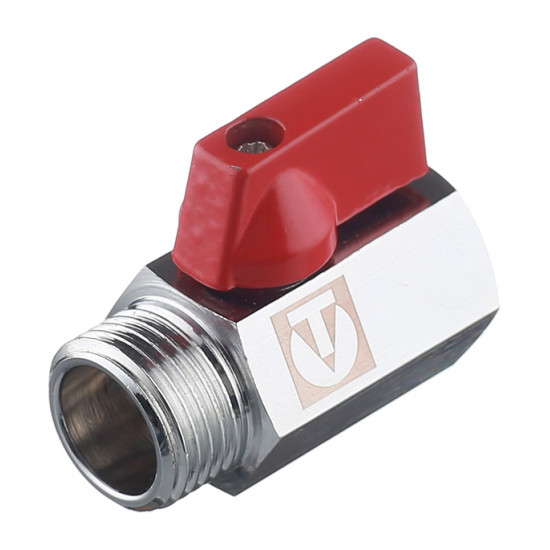 Кран шаровой латунный VALTEC (VT.331.N.04) 1/2 ВР(г) х 1/2 НР(ш) мини прямой