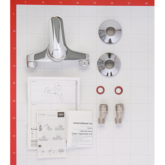 Смеситель для ванны и душа GROHE EUROECO 32743000 DN15 с коротким изливом однорычажный без лейки