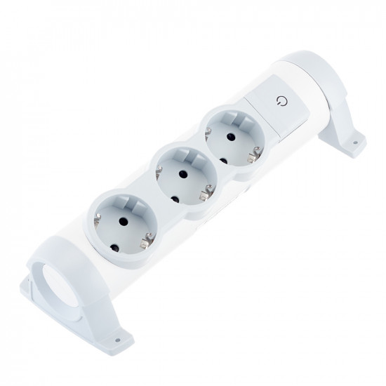Колодка электрическая Legrand с заземлением 16 А 230 В 3,5 кВт 3 розетки IP20 с выключателем белая