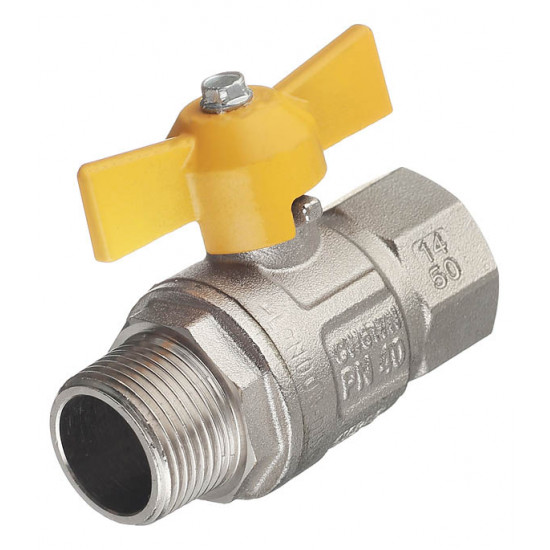 Кран шаровой газовый 3/4 ВР(г) х 3/4 НР(ш) бабочка