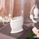 Стакан с разделителем Wess Elegance настольный керамика белый